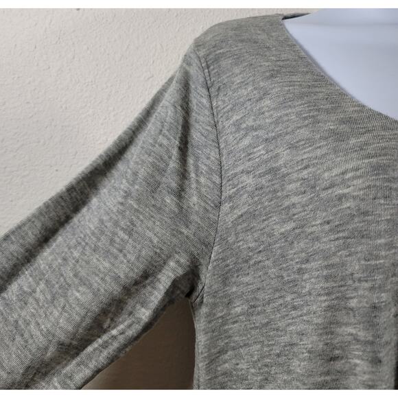 Umgee Gray Heathered Layered Hem Scoop Neck Medium Lightweight Soft Flowy - Picture 6 of 7